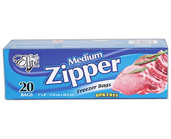 Chef Elite Medium Zipper Freezer Bags, 20 ct