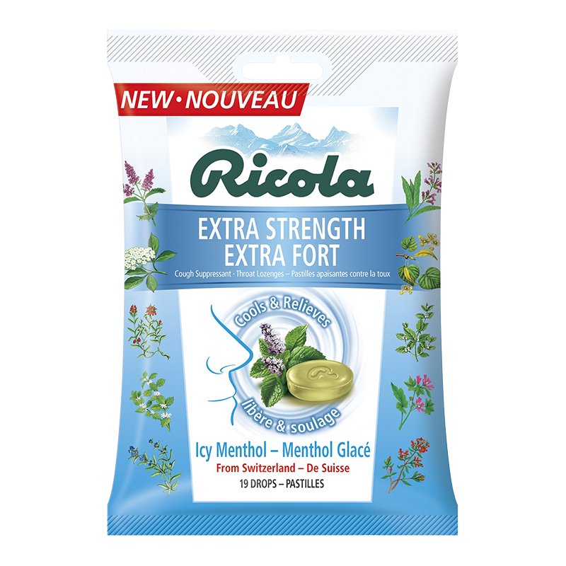 Ricola Extra Strength Icy Menthol Drops, 19 ct