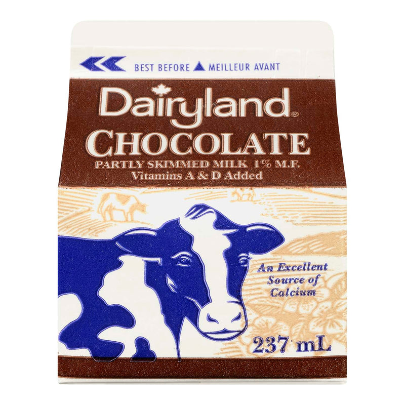 DAIRYLAND Partly Skimmed 1% M.F. Vitamins A & D Added Chocolate Milk Beverage 237ml