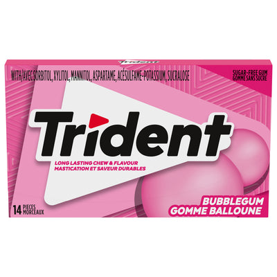 TRIDENT Bubblegum Chewy Gum 14 Pieces