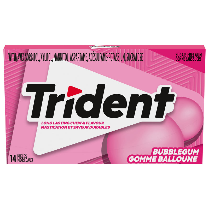 TRIDENT Bubblegum Chewy Gum 14 Pieces