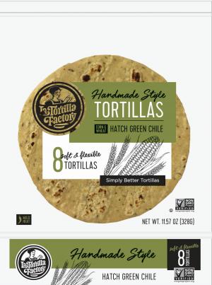 LA TORTILLA FACTORY Hatch Green Chile Tortillas 328g