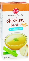 WESTERN FAMILY No Salt Added Chicken Broth 946ml