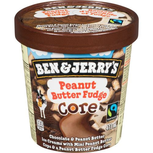 Ben & Jerrys Peanut Butter Fudge Core Ice Cream, 473 ml