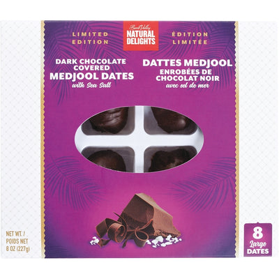 Bard Valley Natural Delights Dark Chocolate Covered Medjool Dates, 227 g, 8 ct