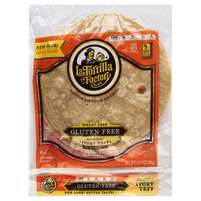 LA TORTILLA FACTORY Gluten Free Ancient Grain Ivory Teff Flour Tortillas 288g