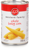 WESTERN FAMILY Whole Baby Corn 398ml