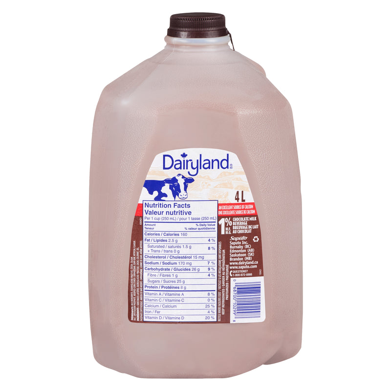 Dairyland Chocolate Milk Beverage, 4 litre