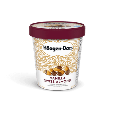 Haagen-Dazs Vanilla Swiss Almond Ice Cream, 500 mL