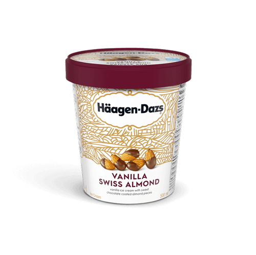 Haagen-Dazs Vanilla Swiss Almond Ice Cream, 500 mL