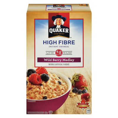 QUAKER High Fibre Wild Berry Medley Instant Oatmeal 300g