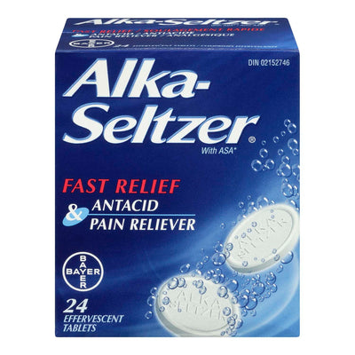 ALKA-SELTZER Fast Relief Antacid Pain Reliever Effervescent Tablets 24's