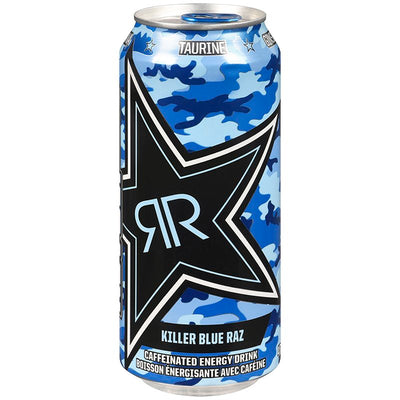 ROCKSTAR Killer Blue Raz Taurine Caffeinated Energy Drink 473ml