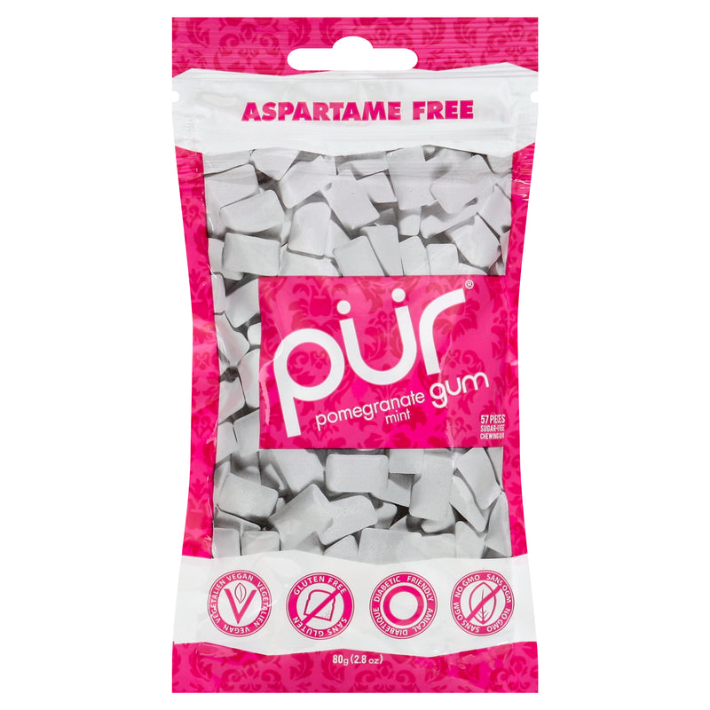 Pur Sugar-Free Pomegranate Mint Chewing Gum, 57 pieces