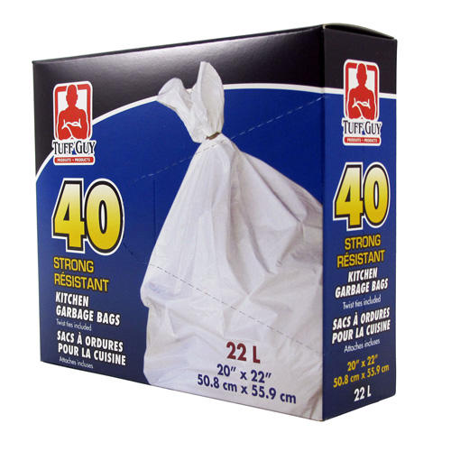 Tuff Guy 22 L Kitchen Garbage Bags, 40 ct