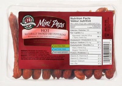Mini Peps Hot Naturally Smoked Dry Pepperoni, 1 ct