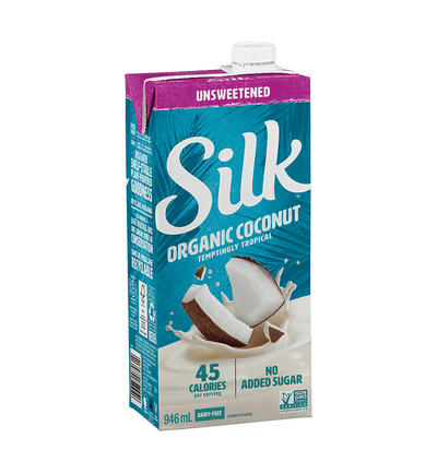 Silk Unsweetened Organic Coconut Dairy Free No Added Sugar No GMO Milk Alternative, 946 mL