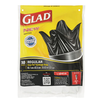 Glad 10 Regular easy tie garbage bags