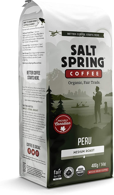 Salt Spring Coffee Organic Peru Medium Roast, 400 g, 397 g