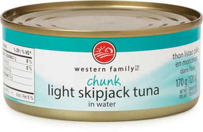 WESTERN FAMILY Chunk Light Skipjack Tuna 170g
