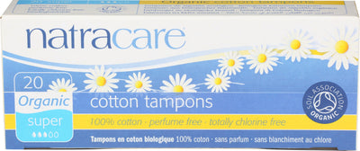 NATRACARE Organic Cotton Tampons 20's