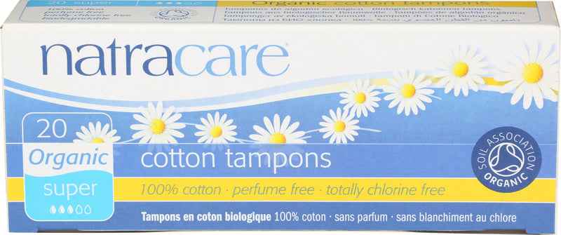 NATRACARE Organic Cotton Tampons 20's