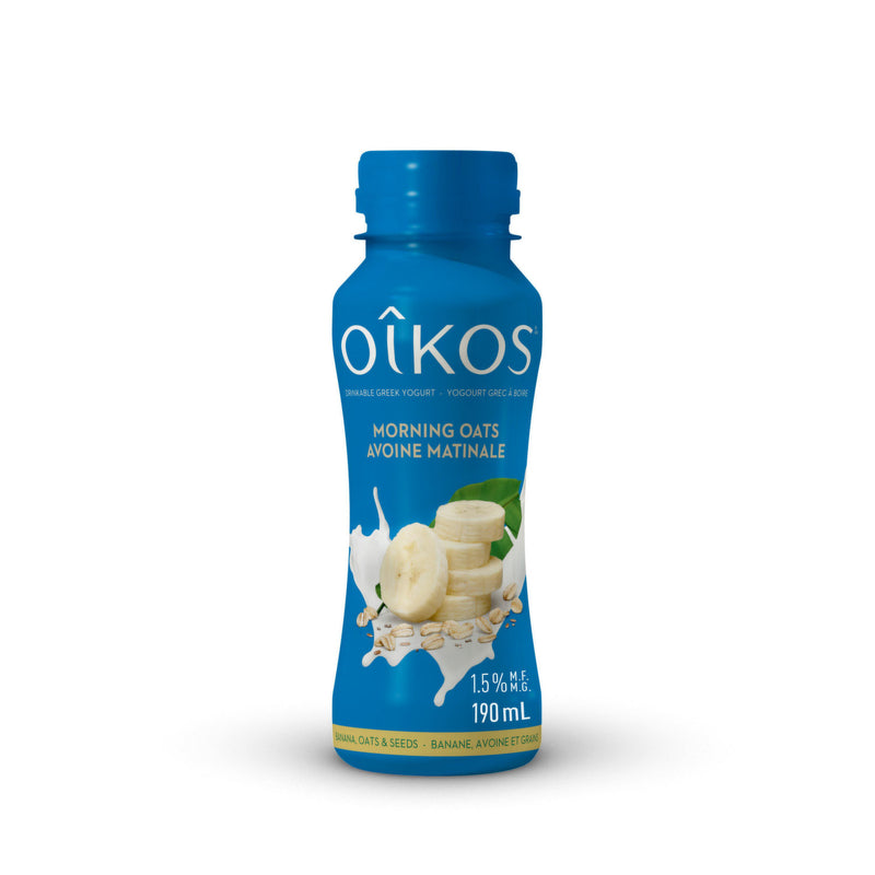Oikos Morning Oats Banana Oats Seeds Yogurt Drink, 190 mL