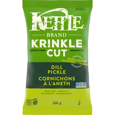 Kettle Brand Krinkle Cut Dill Pickle Potato Chips, 198 g