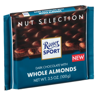 Ritter Sport with Whole Almonds Dark Chocolate, 99 g