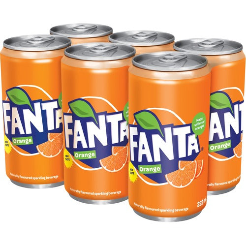 Fanta Caffeine Free Orange Soft Drink, 222 mL, 6 ct