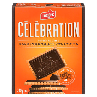 LECLERC Dark Chocolate 70% Cocoa Butter Cookies 240g