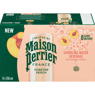 PERRIER PEACH SLIM CAN 8 PAK 1 pkg