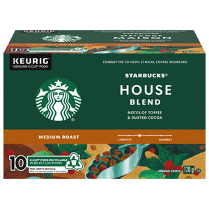 STARBUCKS K CUPS HOUSE BLEND 10 EA