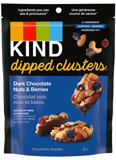 Kind Dark Chocolate Nuts & Berries Dipped Clusters, 113 g