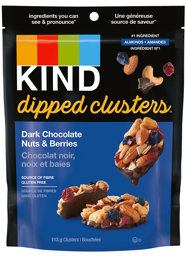 Kind Dark Chocolate Nuts & Berries Dipped Clusters, 113 g