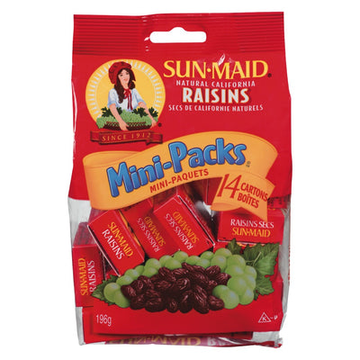 SUNMAID Natural California Raisins Mini Packs 14's 20g