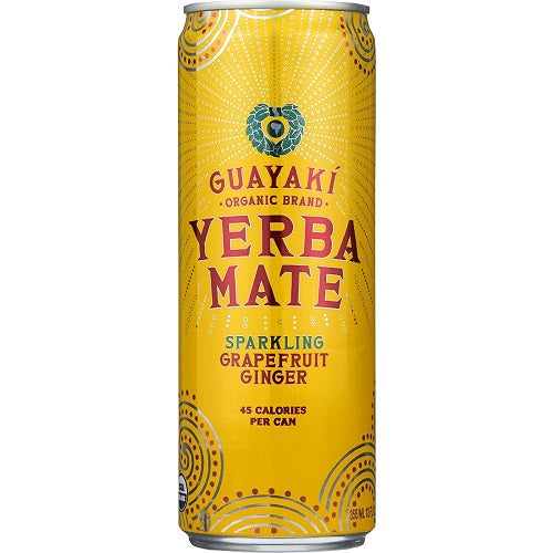 Guayaki Organic Brand Yerba Mate Sparkling Grapefruit Ginger, 355 mL