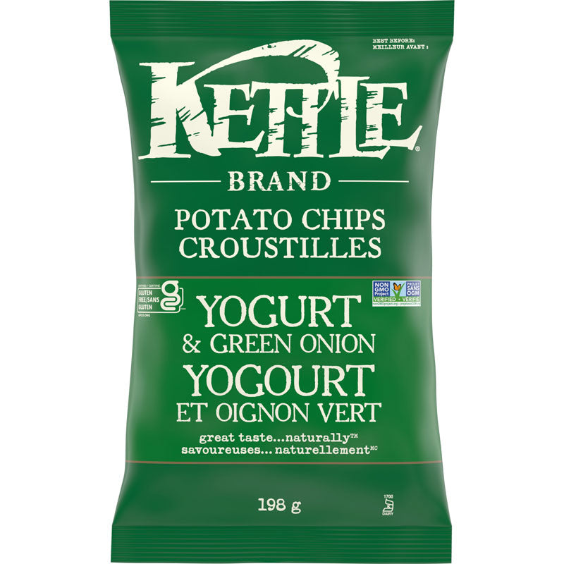 Kettle Yogurt & Green Onion Croustilles Potato Chips, 198 g