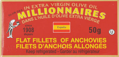 Millionnaires Flat Fillets Of Anchovies, 50 g