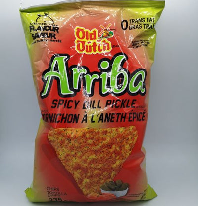 Old Dutch Arriba Spicy Dill Pickle Tortilla Chips, 235 g