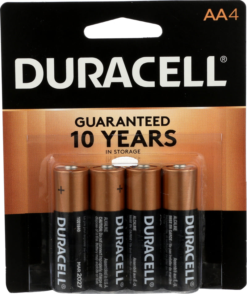 DURACELL Coppertop Alkaline AA Batteries 4 Pack