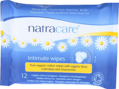 Natracare Organic Cotton Intimate Wipes 12 wipes