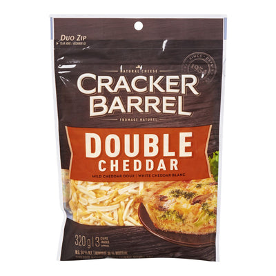 Cracker Barrel Double Cheddar Natural Shredded Cheese, 320 g