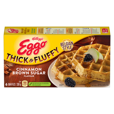 Kellogg's Eggo Thick & Fluffy Cinnamon Brown Sugar Belgian Style Waffles, 6 ct, 330 g