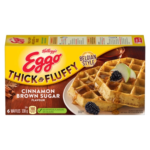 Kellogg's Eggo Thick & Fluffy Cinnamon Brown Sugar Belgian Style Waffles, 6 ct, 330 g