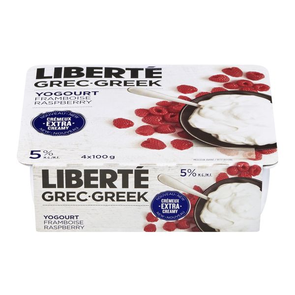 Liberte Raspberry Greek Yogurt, 100 g