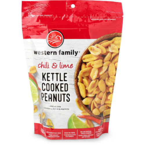 Western Family Chili & Lime Kettle Cooked Peanuts, 400 g