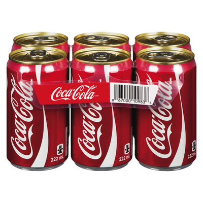 COCA COLA Classic Soda, 6 ct, 222ml