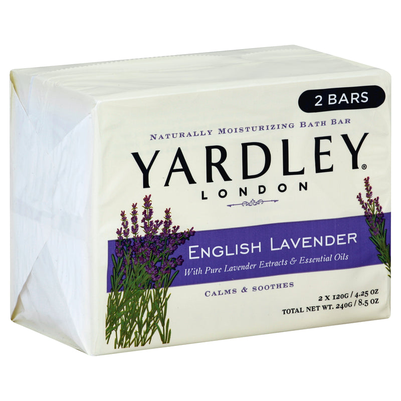 Yardley Naturally Moisturizing English Lavender Bath Bar, 120 g, 2 ct
