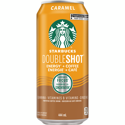 Starbucks Caramel Double Shot Fortified Coffee Drink, 444 ml